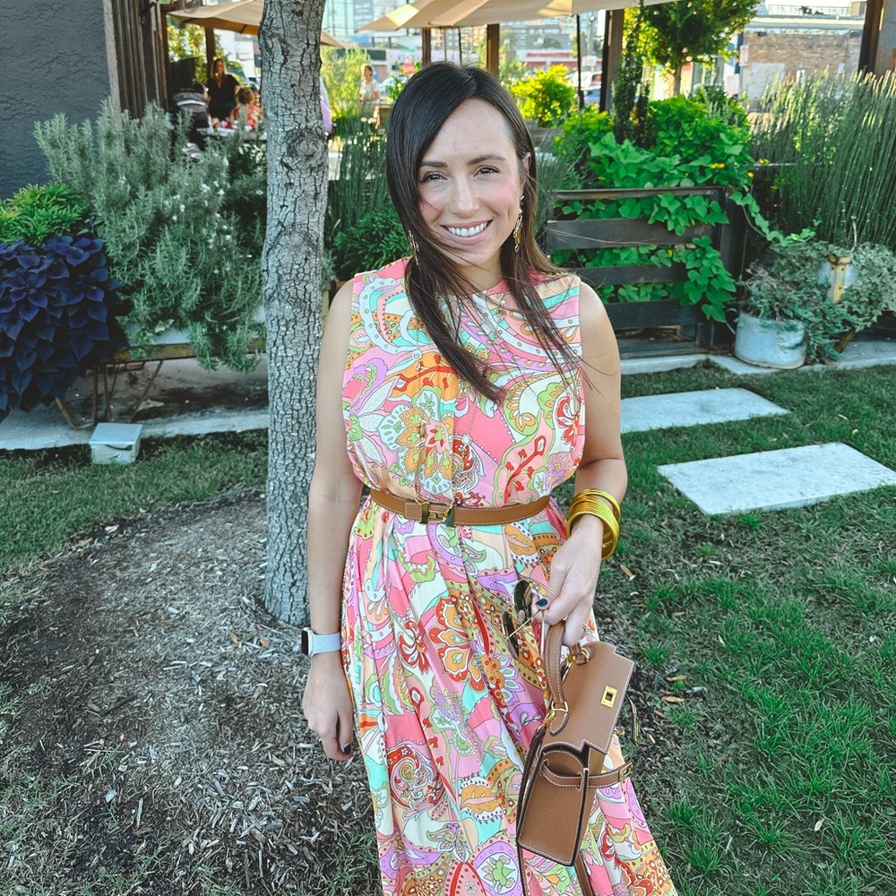 Aura peach multi print maxi dress - Picture 3 of 3